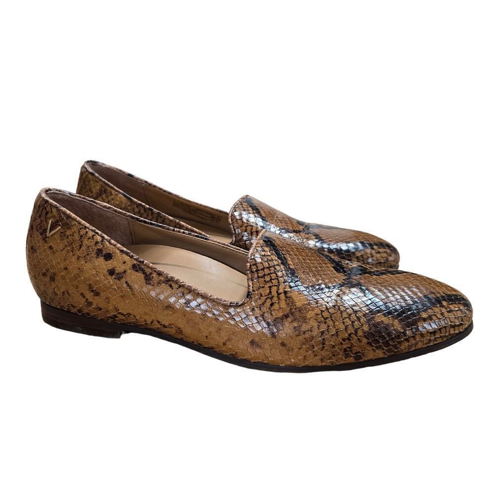 Vionic Willa Boa Leather Snakeskin Print Slip-On Loafers Size 9.5